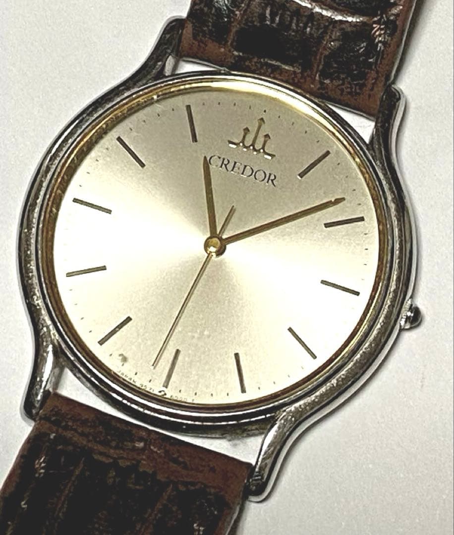 【美品】高級SEIKO CREDORメンズ腕時計シルバー/ゴールド