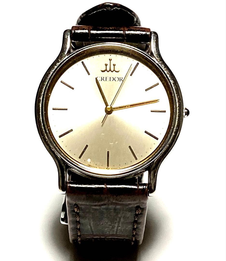 【美品】高級SEIKO CREDORメンズ腕時計シルバー/ゴールド
