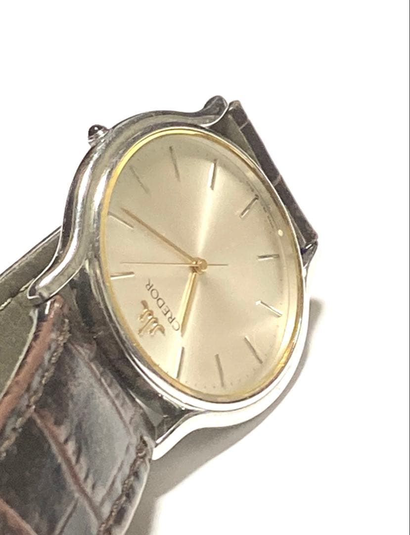 【美品】高級SEIKO CREDORメンズ腕時計シルバー/ゴールド