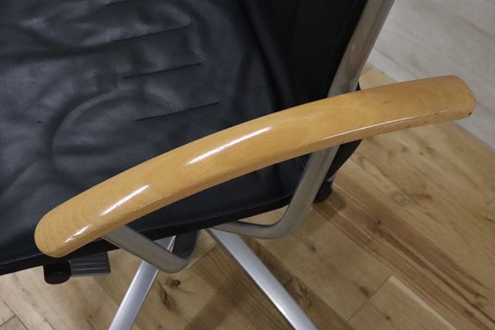 GMDKS287○ デスクチェア ワークチェア 作業椅子 オフィスチェア 黒 革