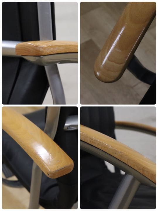 GMDKS287○ デスクチェア ワークチェア 作業椅子 オフィスチェア 黒 革