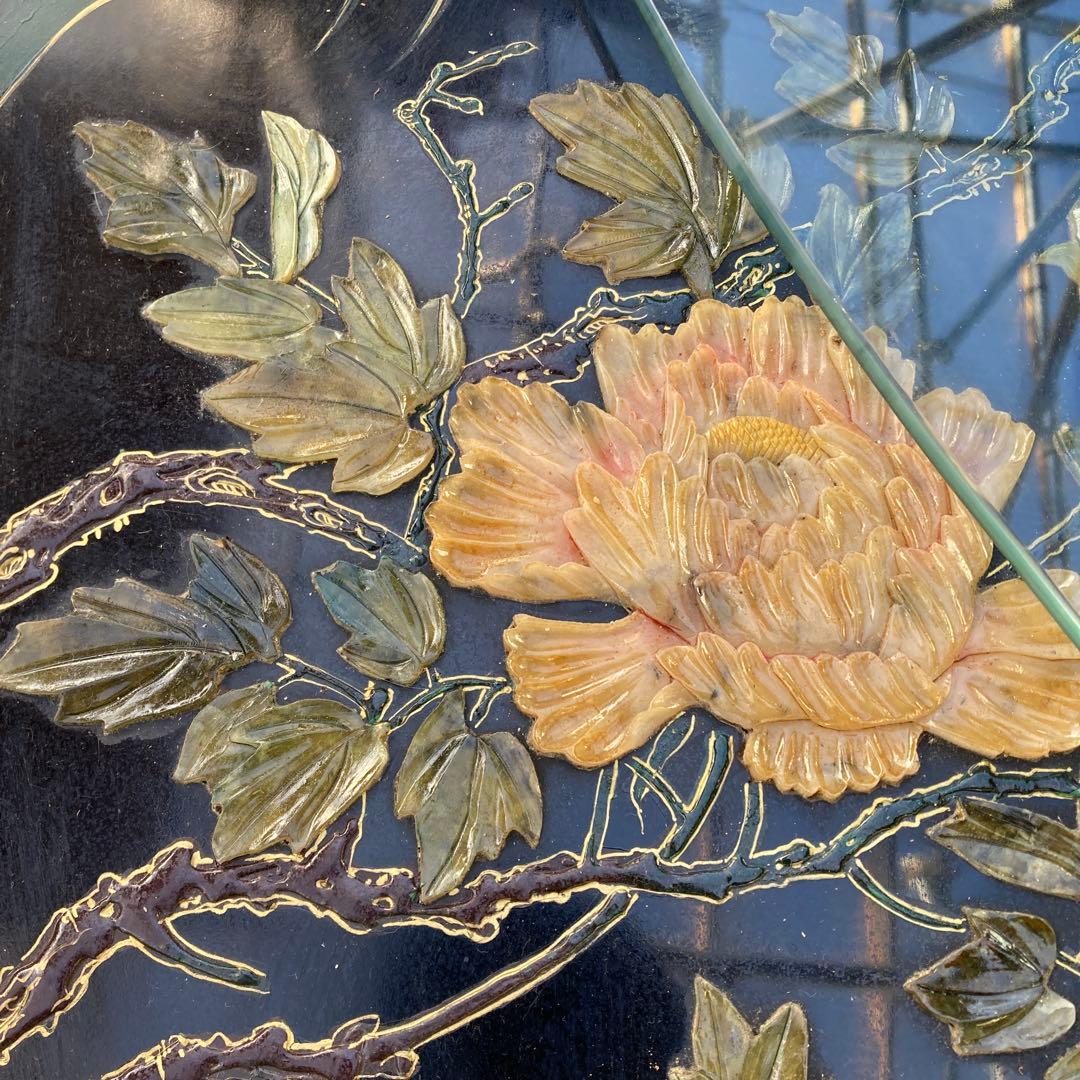 引き取り限定 中国美術 螺鈿 天然木漆器の テーブル 応接テーブル 埼玉県川越市