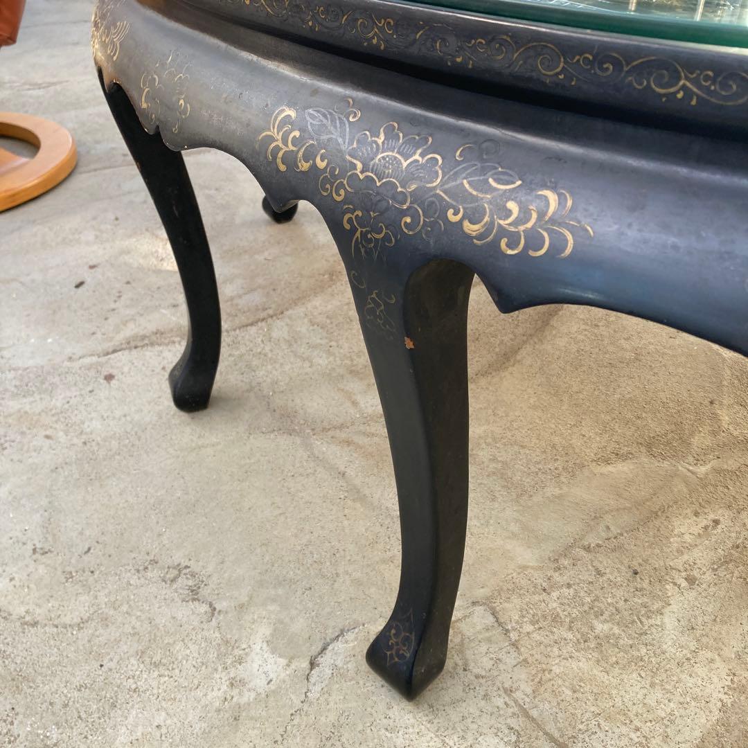 引き取り限定 中国美術 螺鈿 天然木漆器の テーブル 応接テーブル 埼玉県川越市