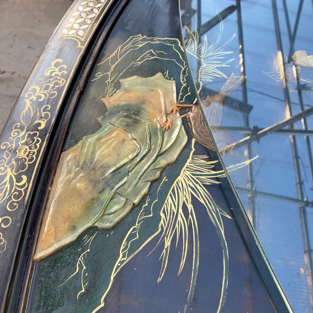 引き取り限定 中国美術 螺鈿 天然木漆器の テーブル 応接テーブル 埼玉県川越市