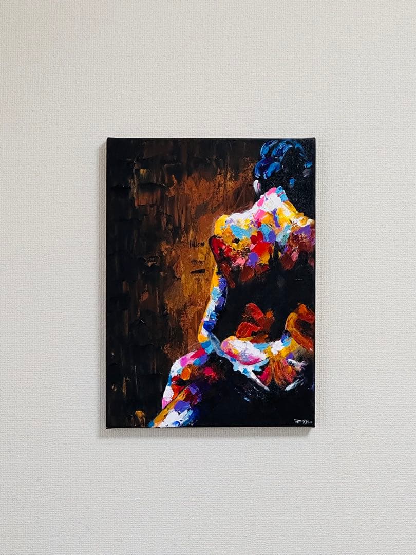 抽象画 女性物の後ろ姿