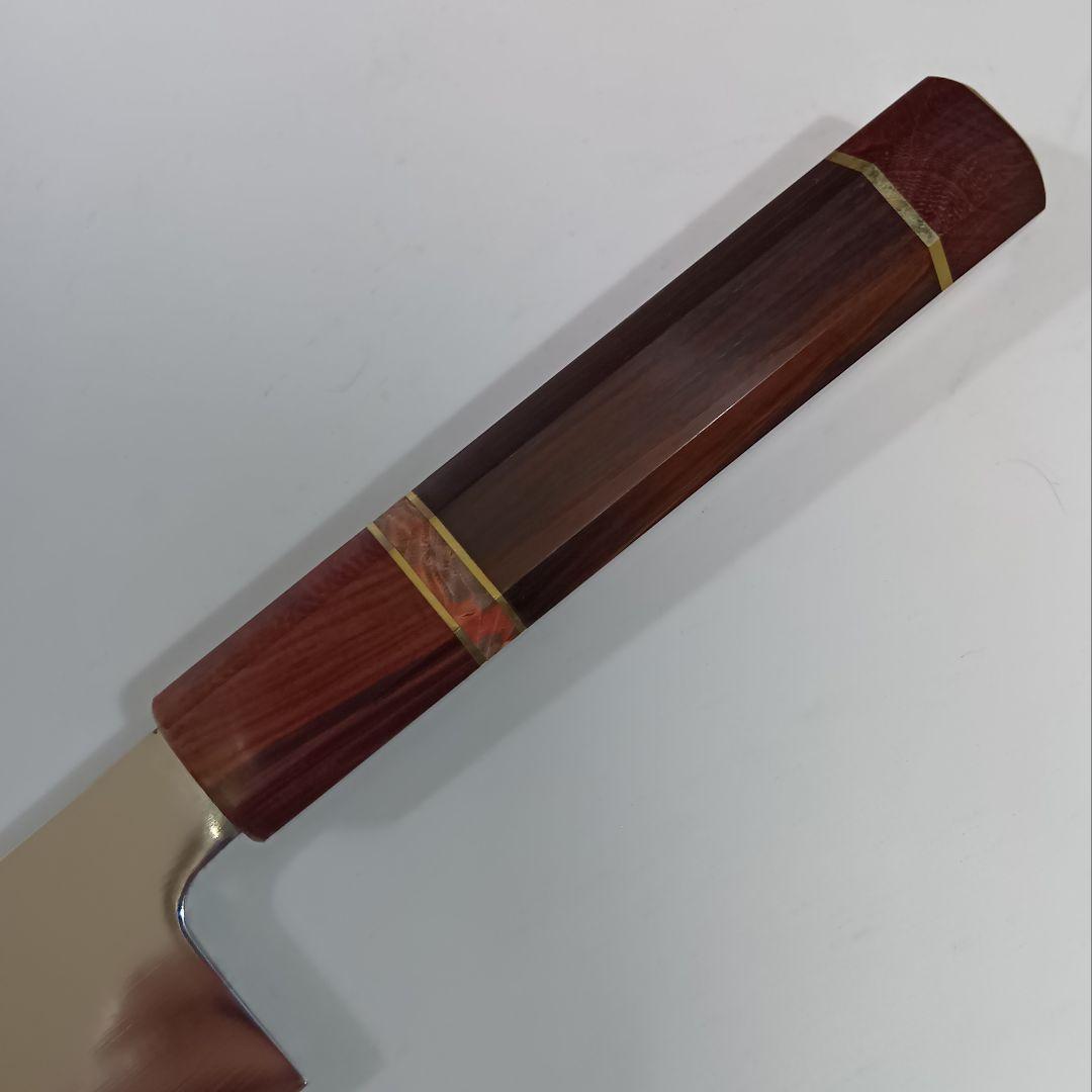 ステン本焼V金10号鋼 全鋼 牛刀 240mm 包丁VG10両刃 紫檀黒檀八角柄