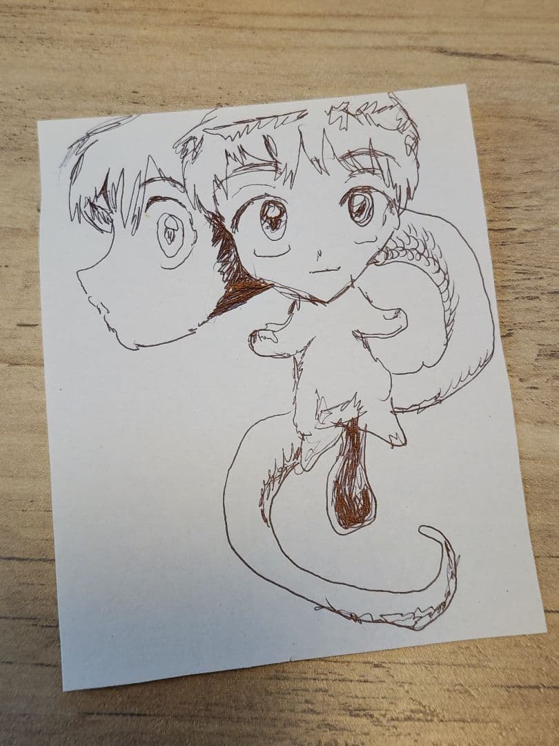 福士千裕 直筆サインイラスト3枚セット　カオスラウンジ　蚊に　現代アート