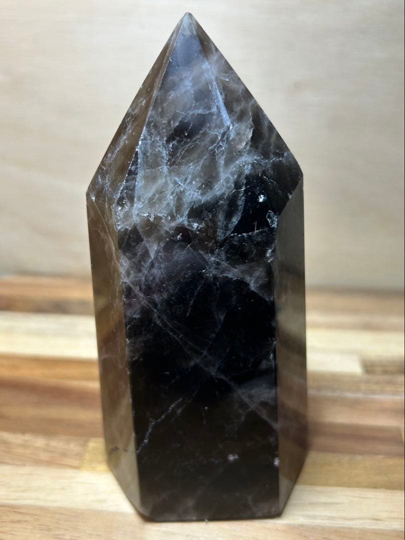 モリオン 六角柱 特大 542ｇ 魔除け パワーストーン 天然石 置物