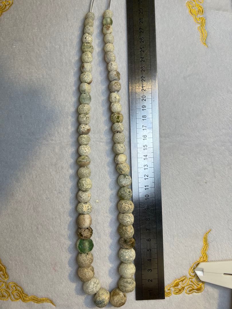 銀化ガラス／オリジナルローマンガラスネックレス