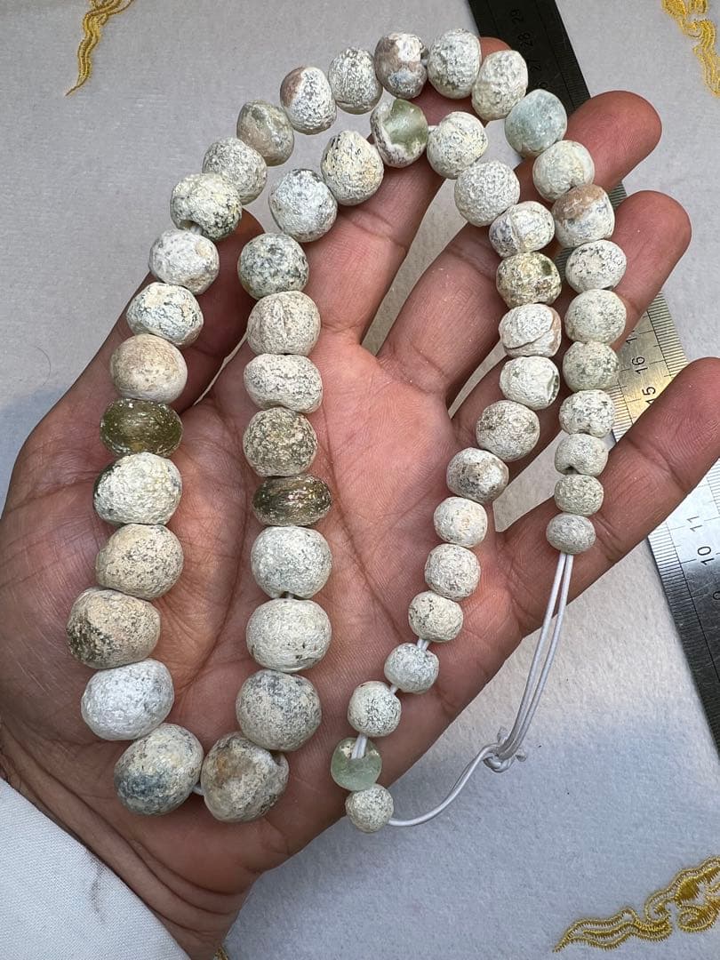 銀化ガラス／オリジナルローマンガラスネックレス