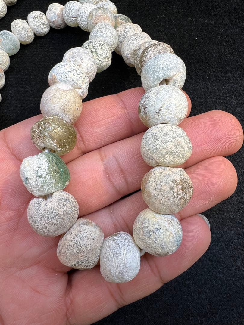 銀化ガラス／オリジナルローマンガラスネックレス