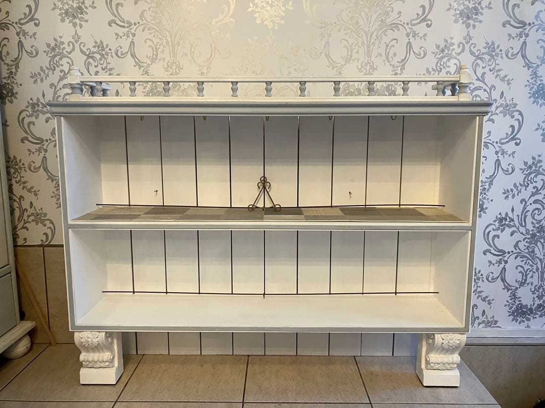 ハンドメイド 飾り棚 木製 ホワイト キャビネット　オープン シェルフ棚