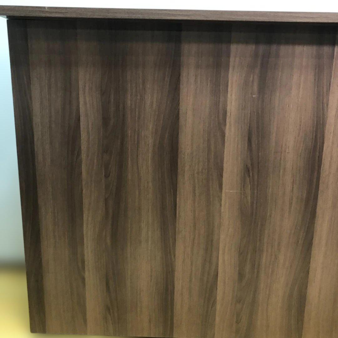 送料無料 木目調 レジカウンター 受付台 ブラウン 店舗 事務所 88277