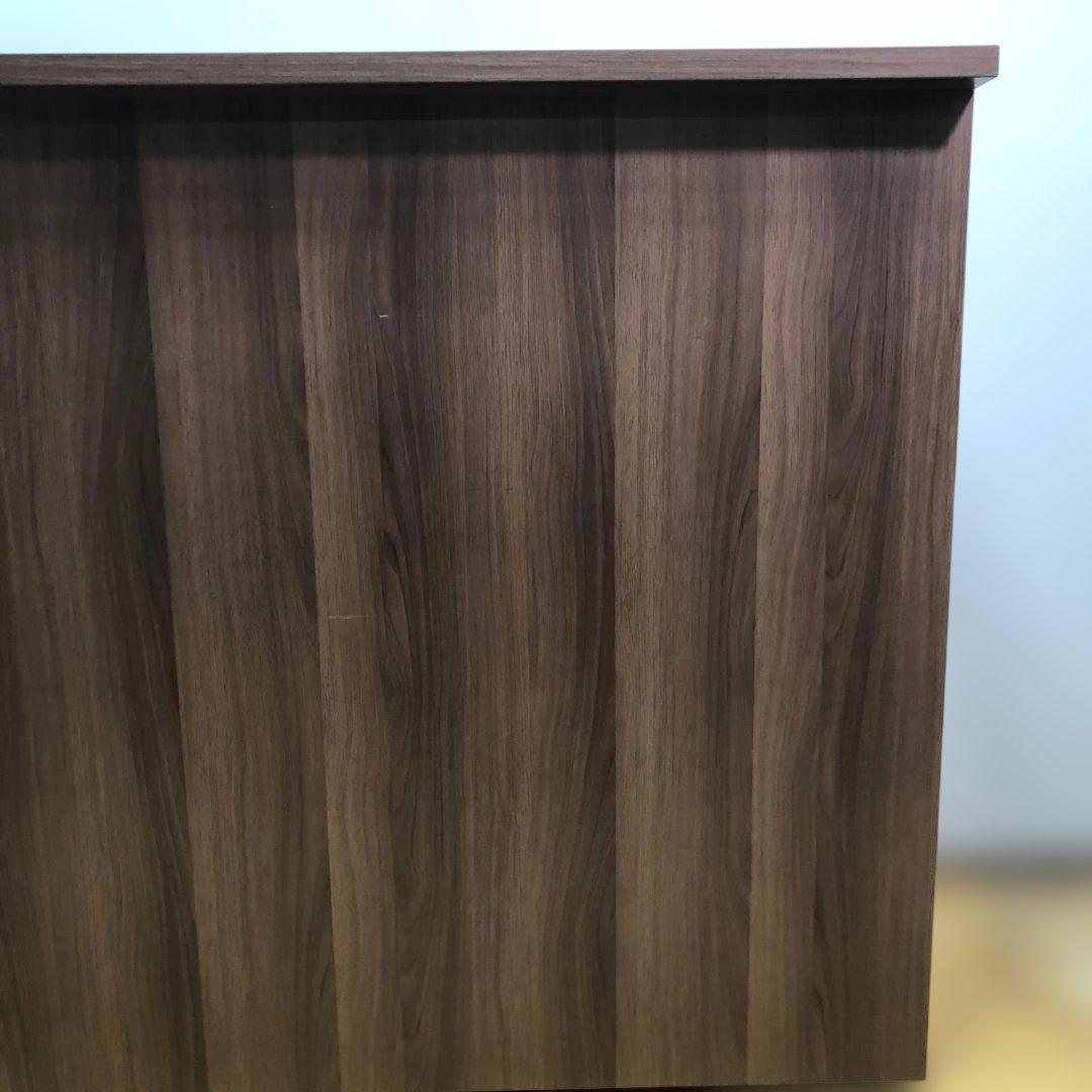 送料無料 木目調 レジカウンター 受付台 ブラウン 店舗 事務所 88277