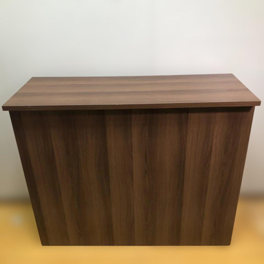 送料無料 木目調 レジカウンター 受付台 ブラウン 店舗 事務所 88277