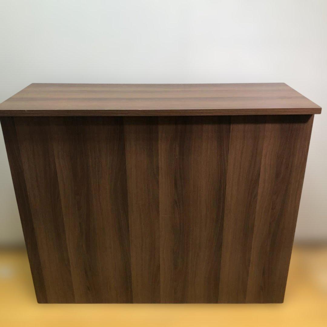 送料無料 木目調 レジカウンター 受付台 ブラウン 店舗 事務所 88277