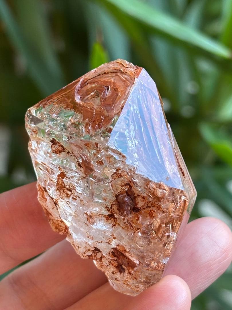 マダガスカル産　レッドクレイエレスチャル　68g ウィンドウクォーツ　高透明度