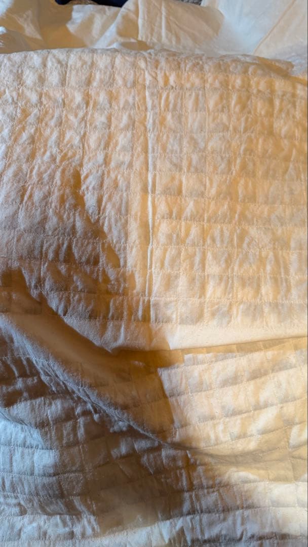 トルマリンシーツ クリーム色ぽい白本物3枚組ほぼ未使用シングル