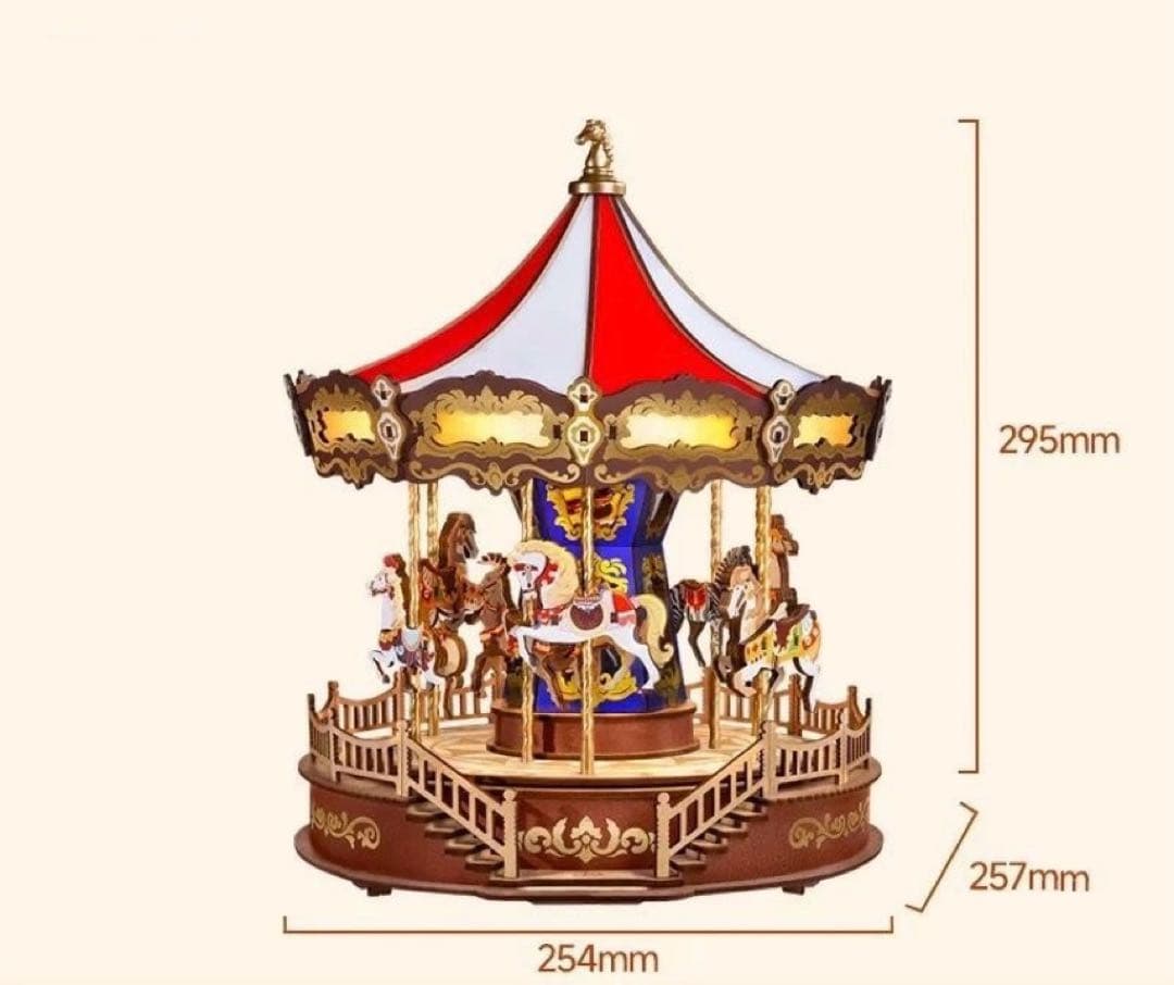 新品　回転木馬　オルゴール　完成品販売　クリスマスプレゼント