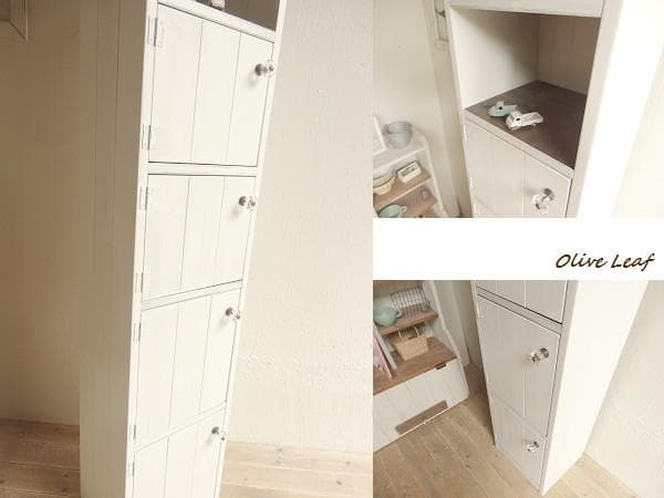 サイズデザインオーダー可！6段4扉スリムキャビネットシャビーエスプレッソ受注製作