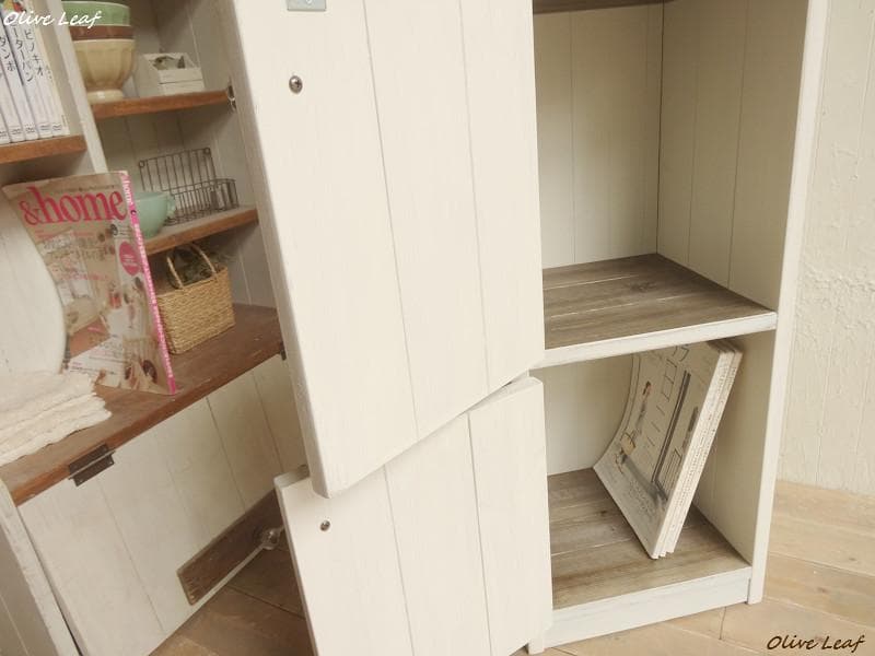 サイズデザインオーダー可！6段4扉スリムキャビネットシャビーエスプレッソ受注製作