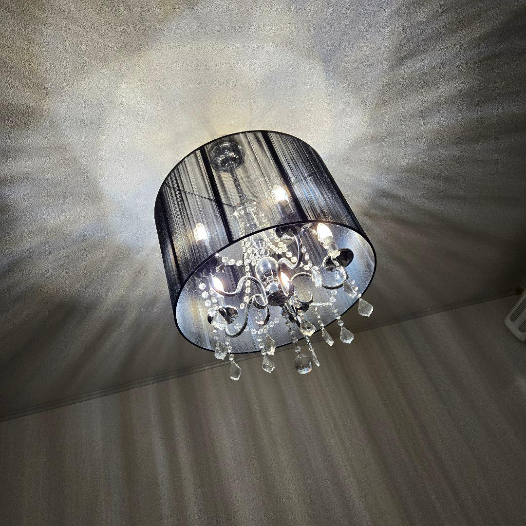 専用　豪華 シャンデリア シルバー ブラック カーテン付き