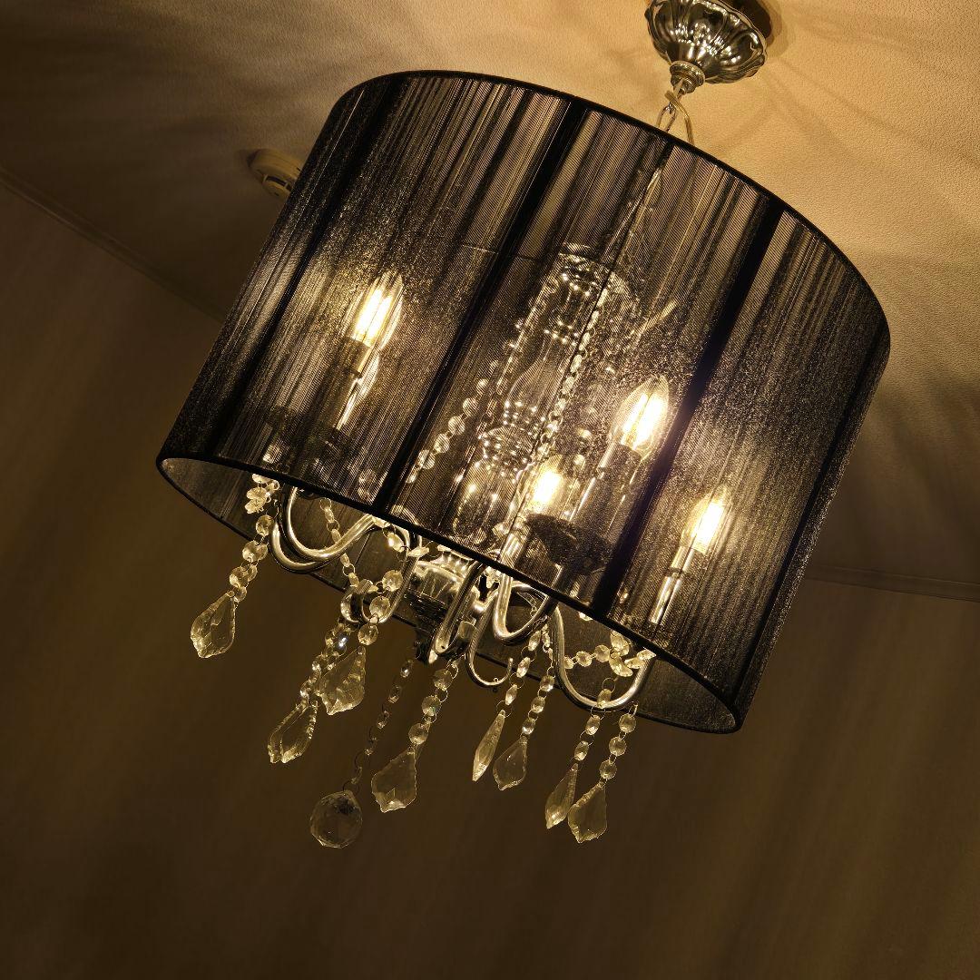 専用　豪華 シャンデリア シルバー ブラック カーテン付き