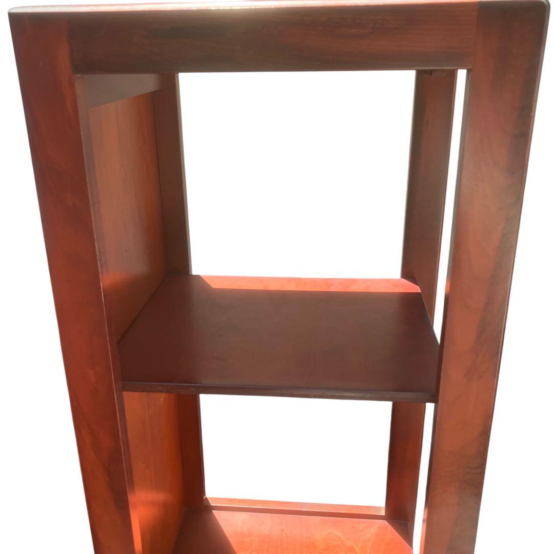 高級 無垢 四方棚 飾り棚 オープラック 収納家具 スリム棚　ヴィンテージ