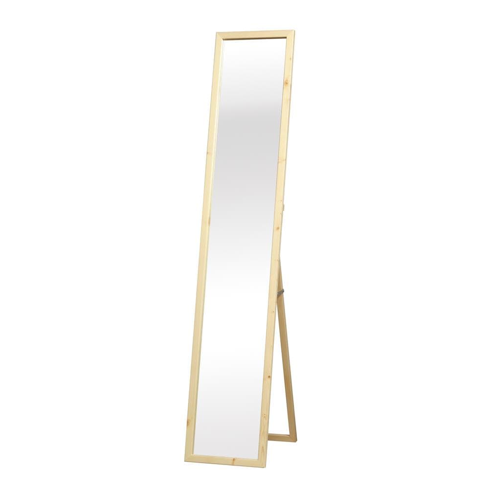 《新品・送料無料》《完成品》天然木ナチュラルなリビングスタンドミラー幅29ｃｍ