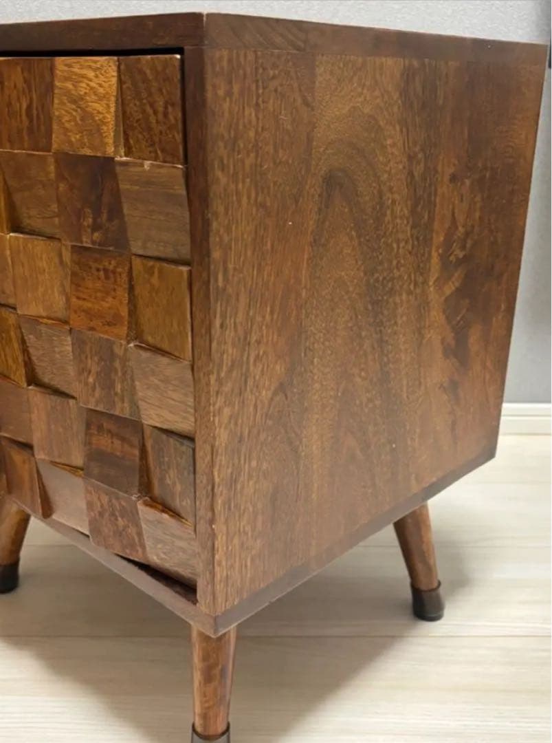 ★ZARA スクエアーウッドヘッドサイドテーブル木製