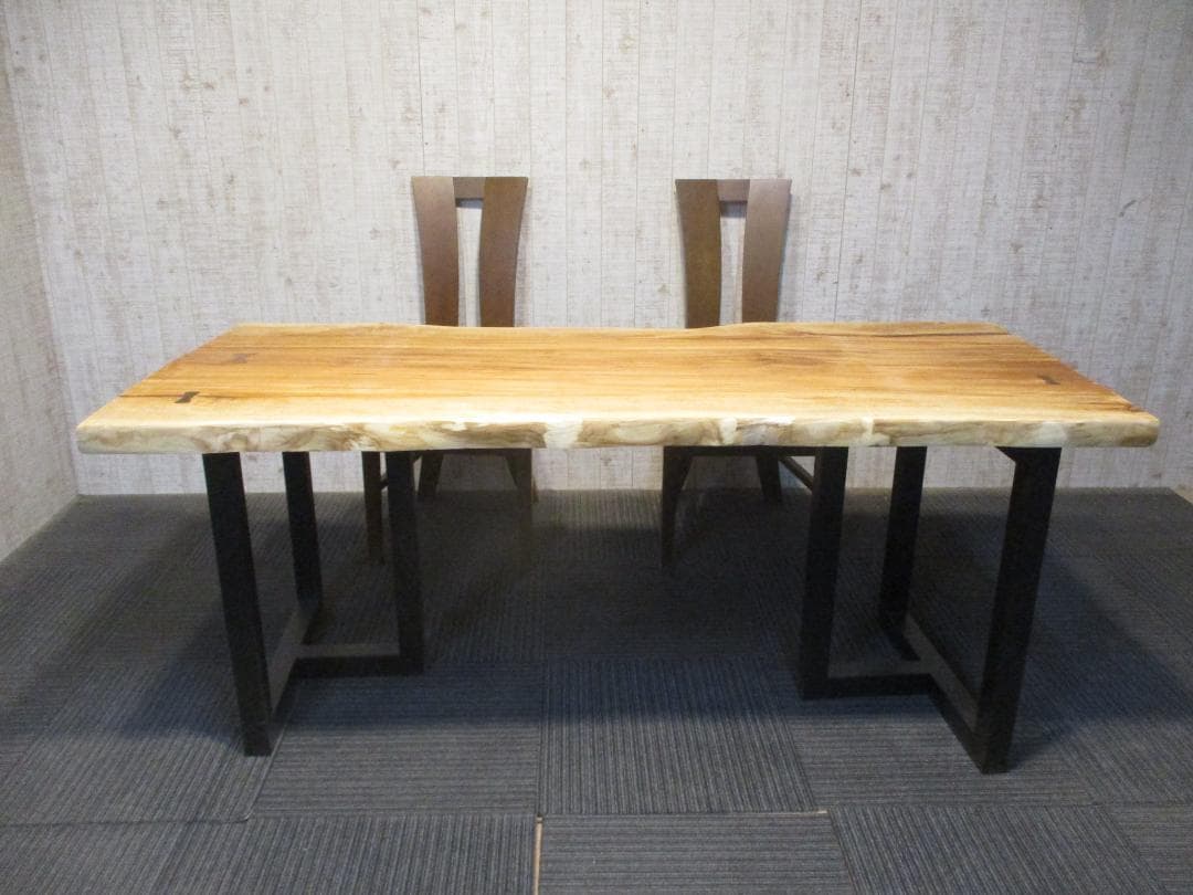 1625□ 栃 トチ テーブル ローテーブル ダイニング 座卓 一枚板 天板