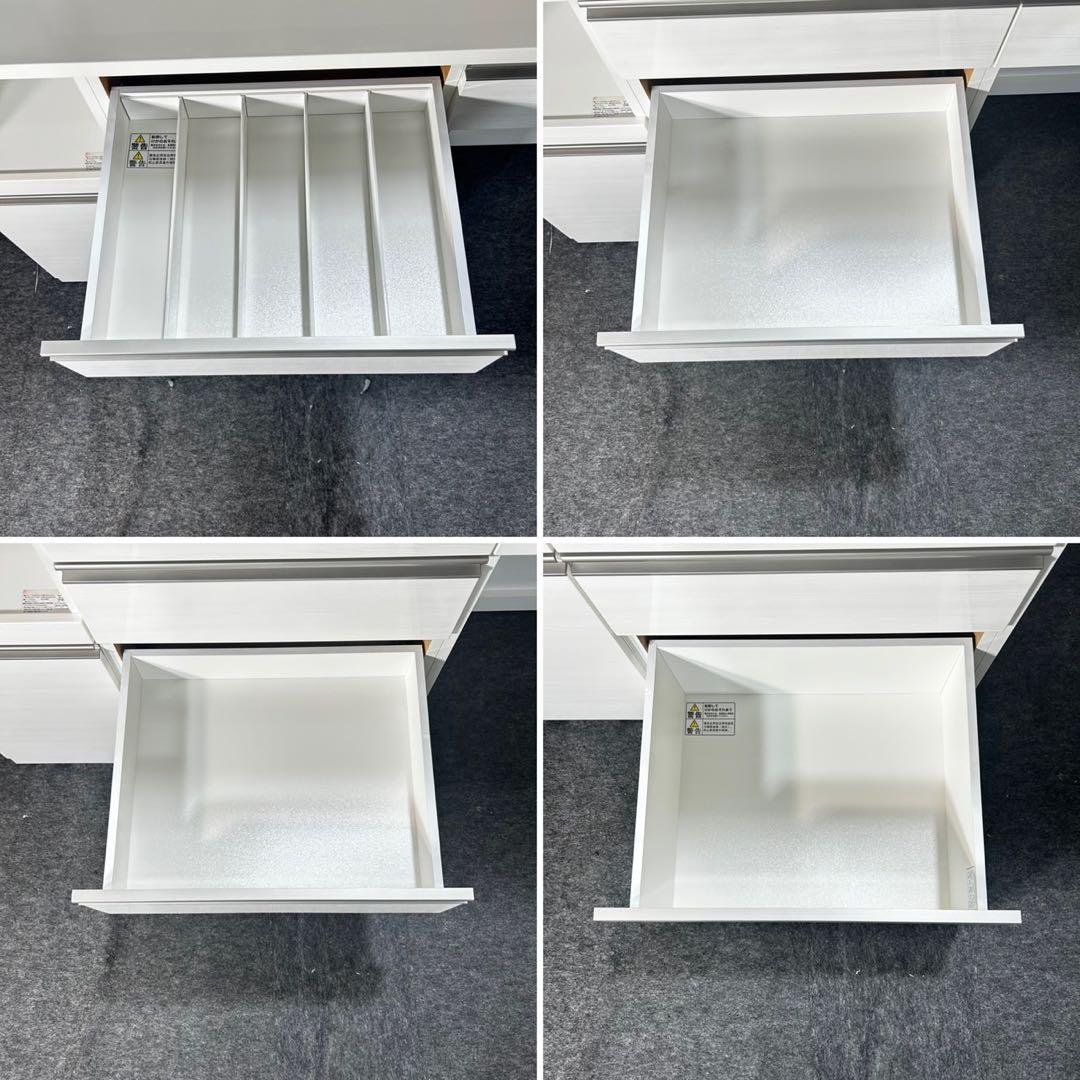 ニトリ 食器棚 リガーレ 160cm ホワイト キッチンボード d4805