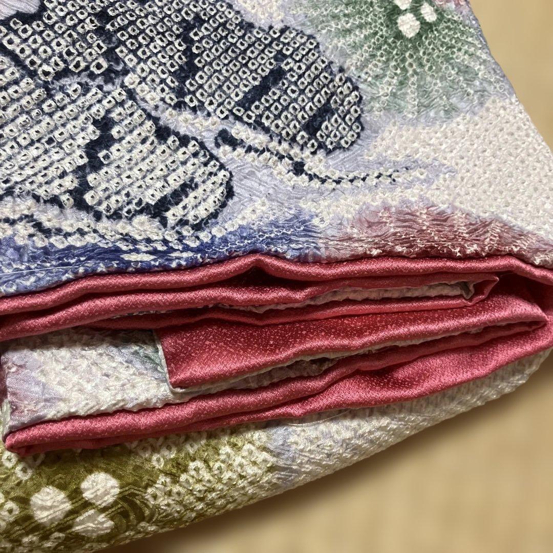 藤娘きぬたや　正絹　四つ身着物