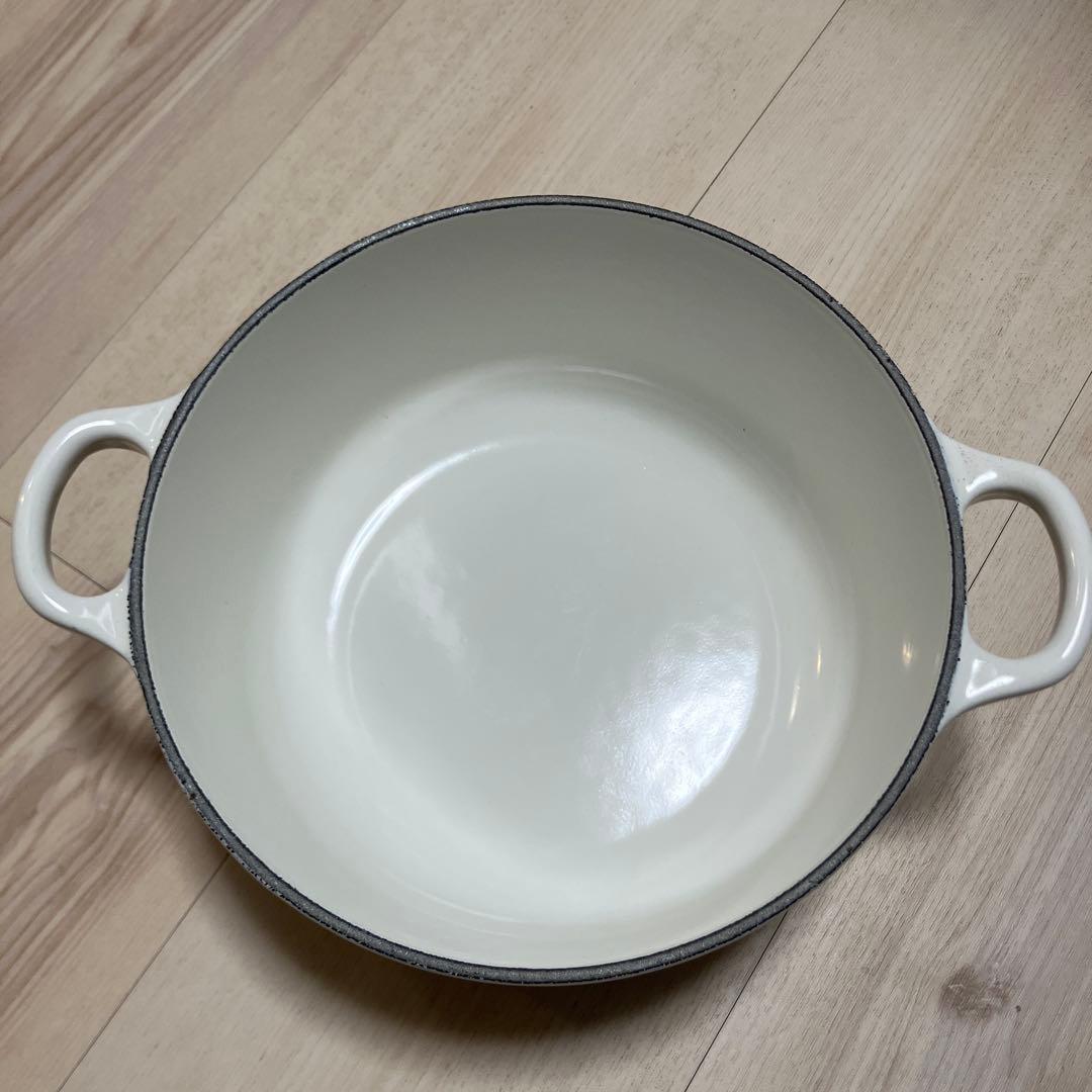 ル・クルーゼ ココット・ロンド 20cm ホワイト 【美品】