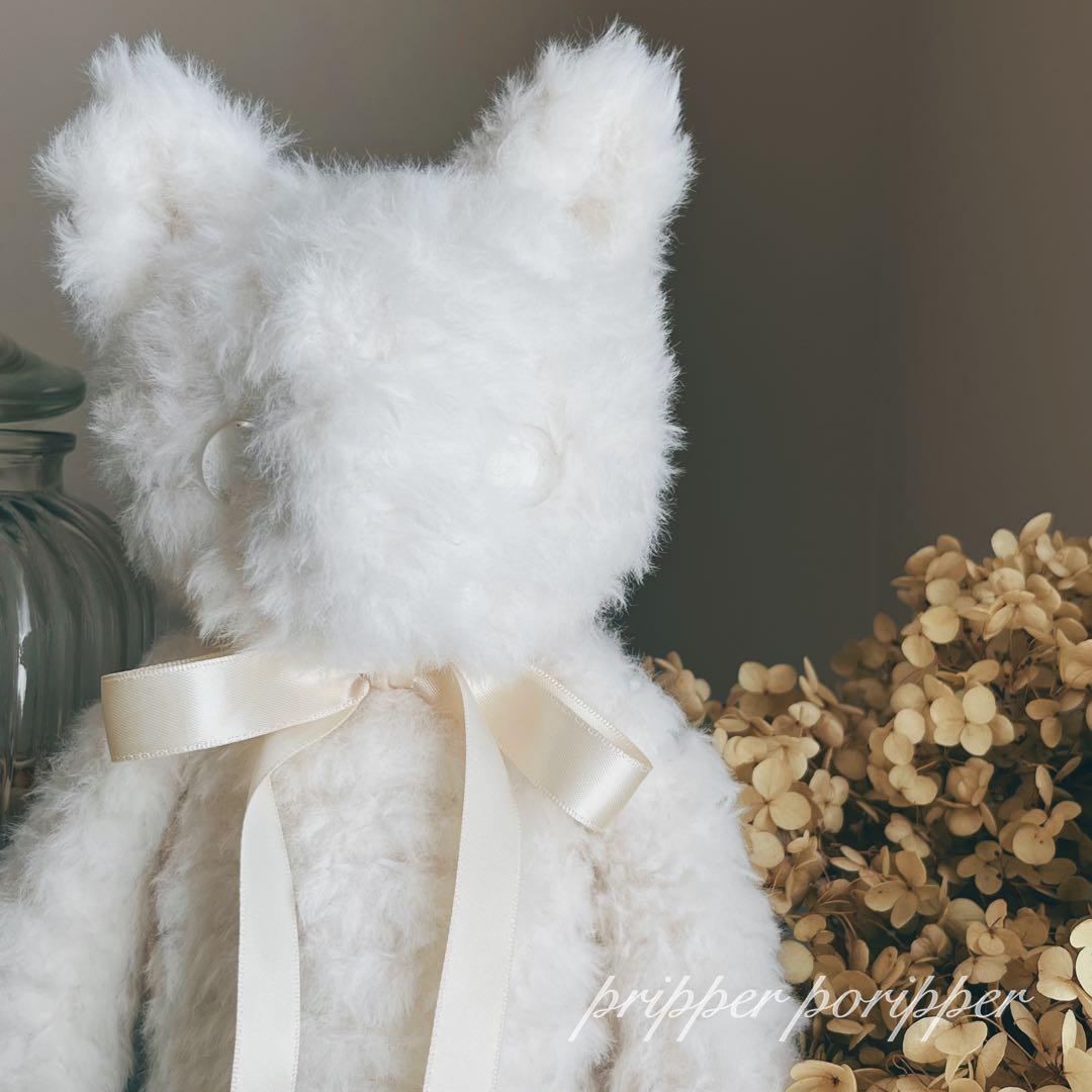 sample しろねこのあみぐるみ　ふわふわ　猫　ぬいぐるみ　白猫