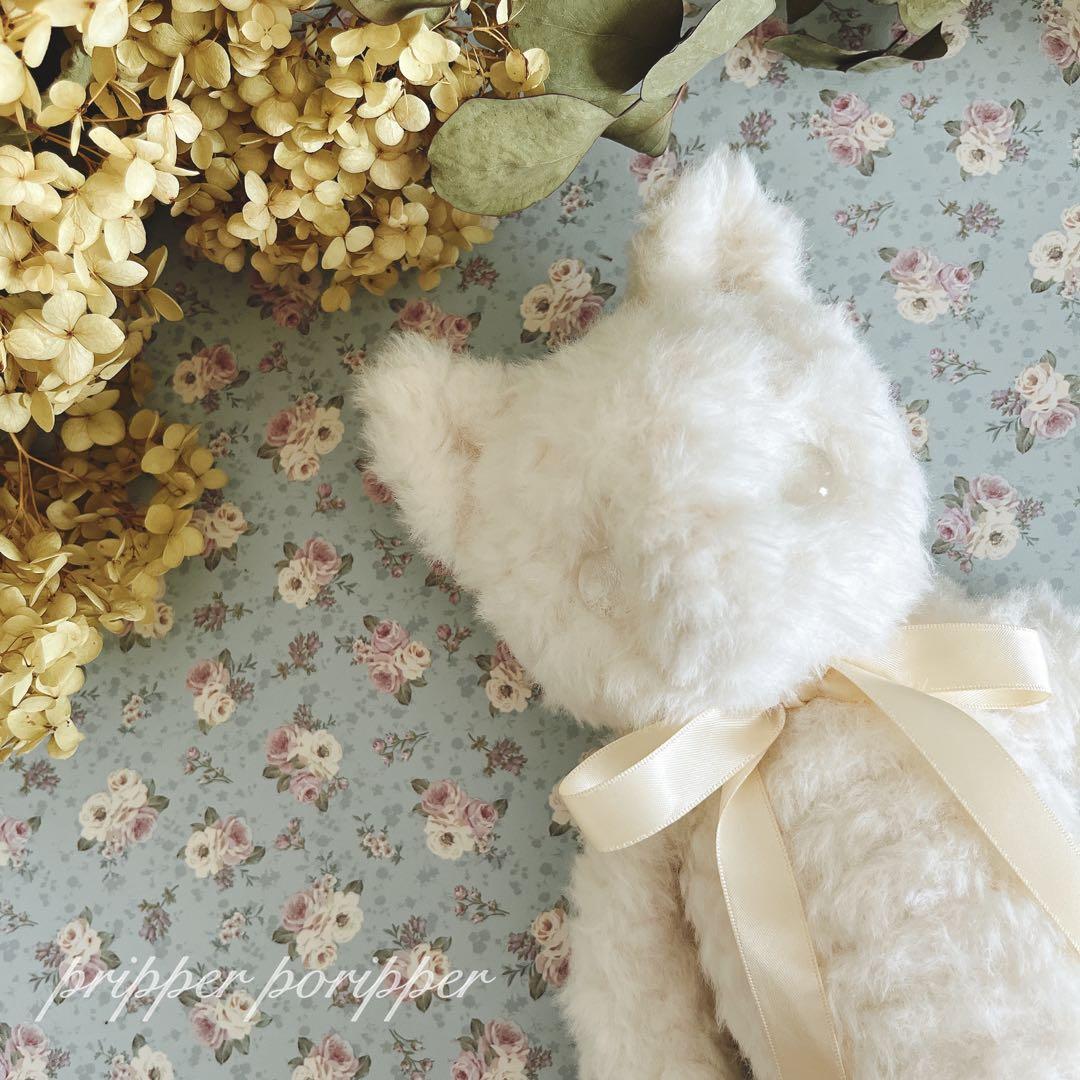 sample しろねこのあみぐるみ　ふわふわ　猫　ぬいぐるみ　白猫