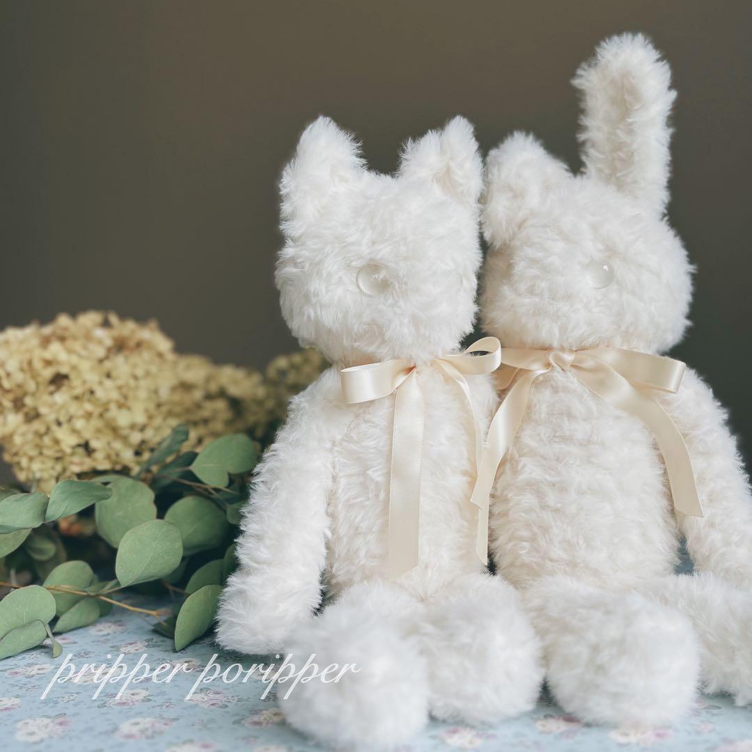 sample しろねこのあみぐるみ　ふわふわ　猫　ぬいぐるみ　白猫