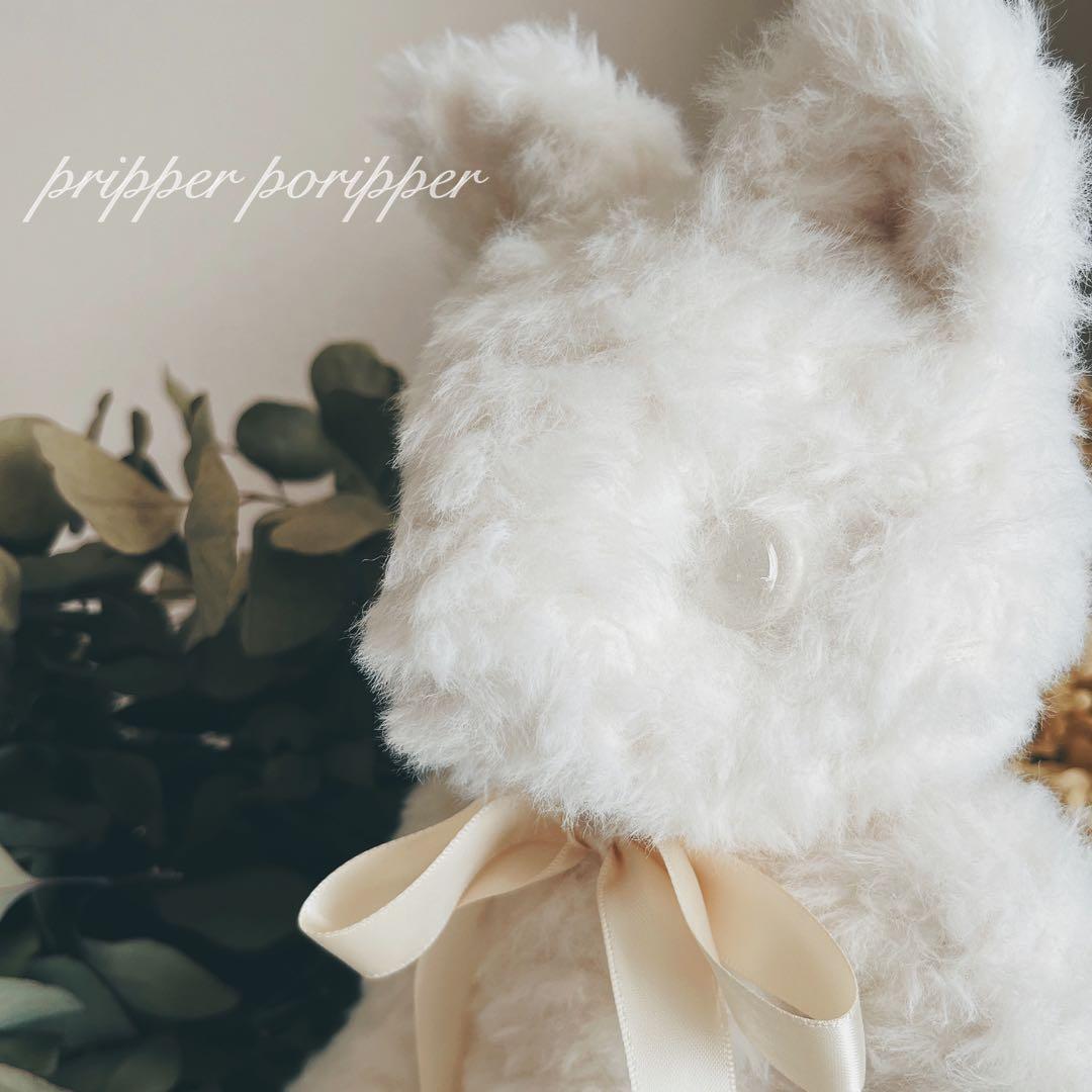 sample しろねこのあみぐるみ　ふわふわ　猫　ぬいぐるみ　白猫