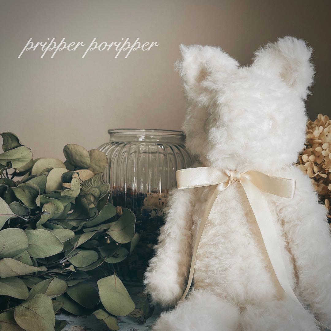 sample しろねこのあみぐるみ　ふわふわ　猫　ぬいぐるみ　白猫