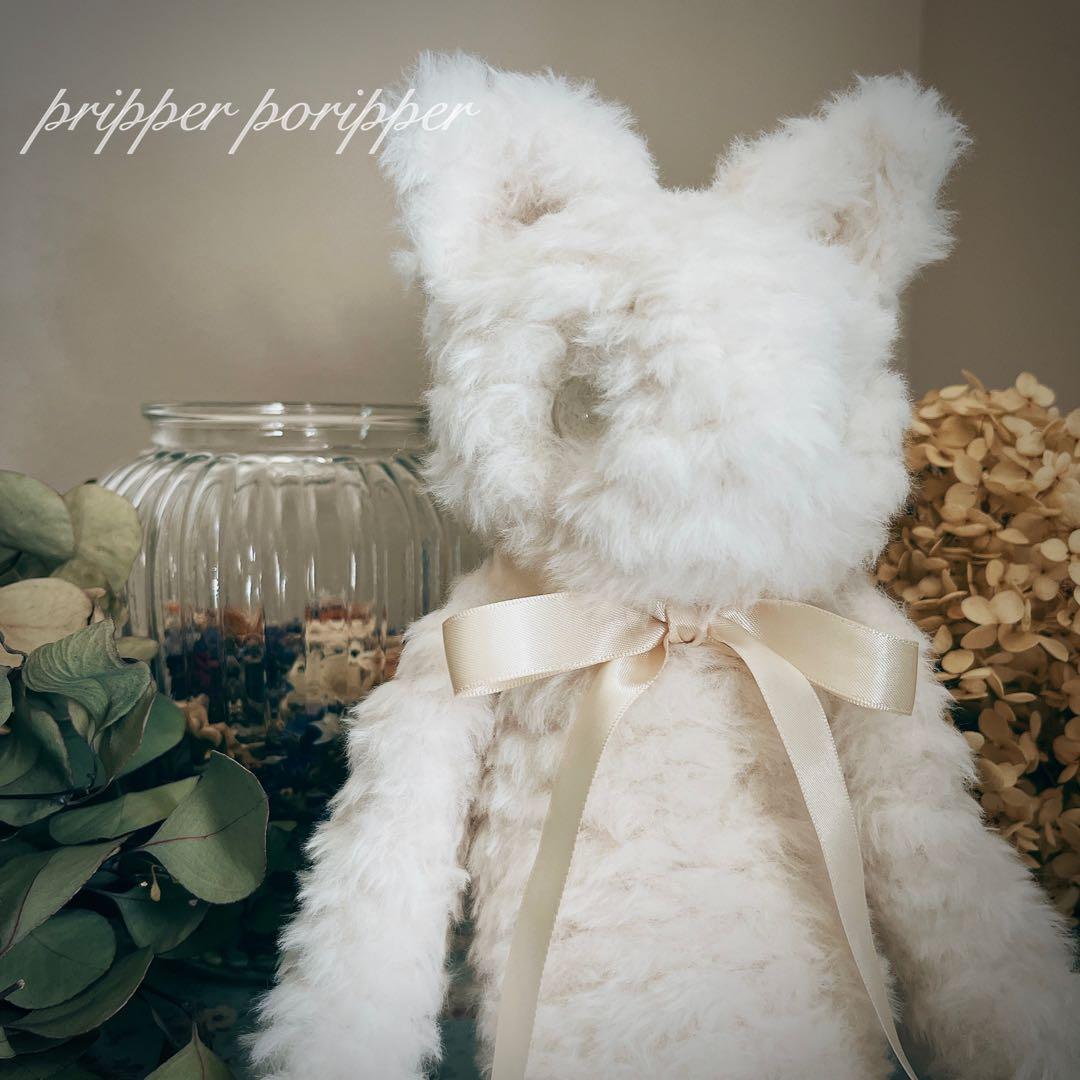 sample しろねこのあみぐるみ　ふわふわ　猫　ぬいぐるみ　白猫