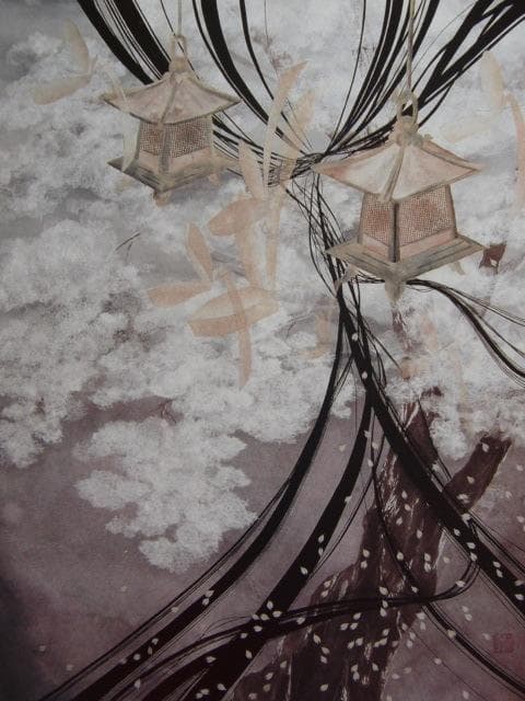 山崎美子、【雅】、希少な額装用画集より、美品、新品額装付、インテリア