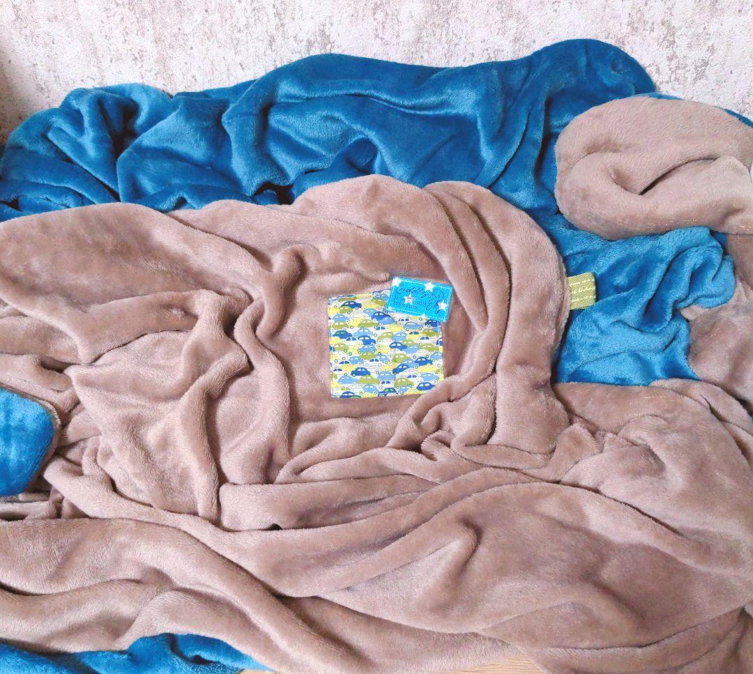 専用❤みかん❤超レア❤極上Wボアケット❤ダブルサイズお布団❤青茶