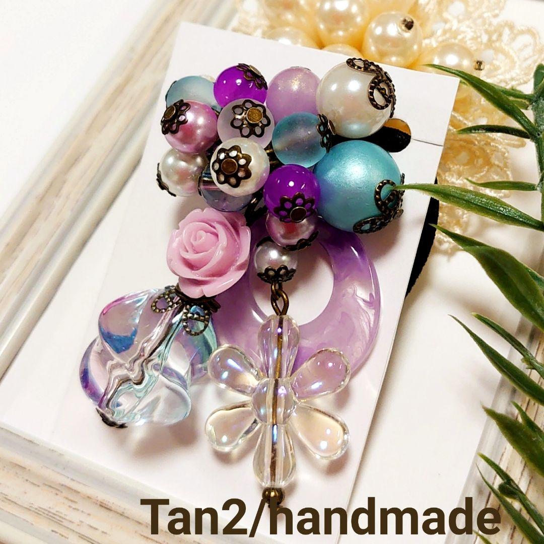 ヘアゴム   ヴィトライユ♡ひねりビーズとバラ♡アンティーク古金美✩.*˚