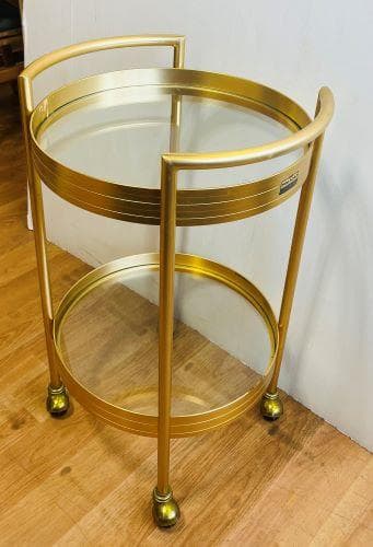 J【中古】ニチエス【アルミンチェア】キッチンサービングカート 2段式 ワゴン