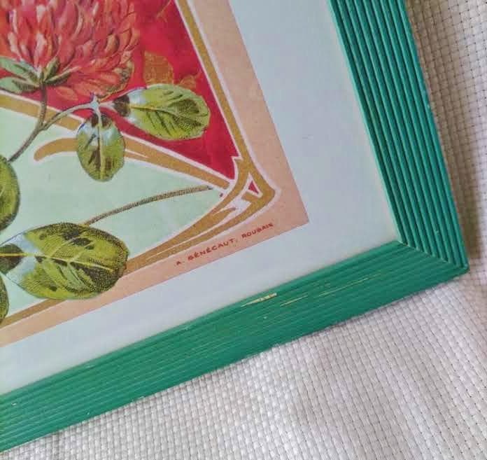 Thomas Cathey アートフレーム パリ サボンパッケージ額絵クローバー