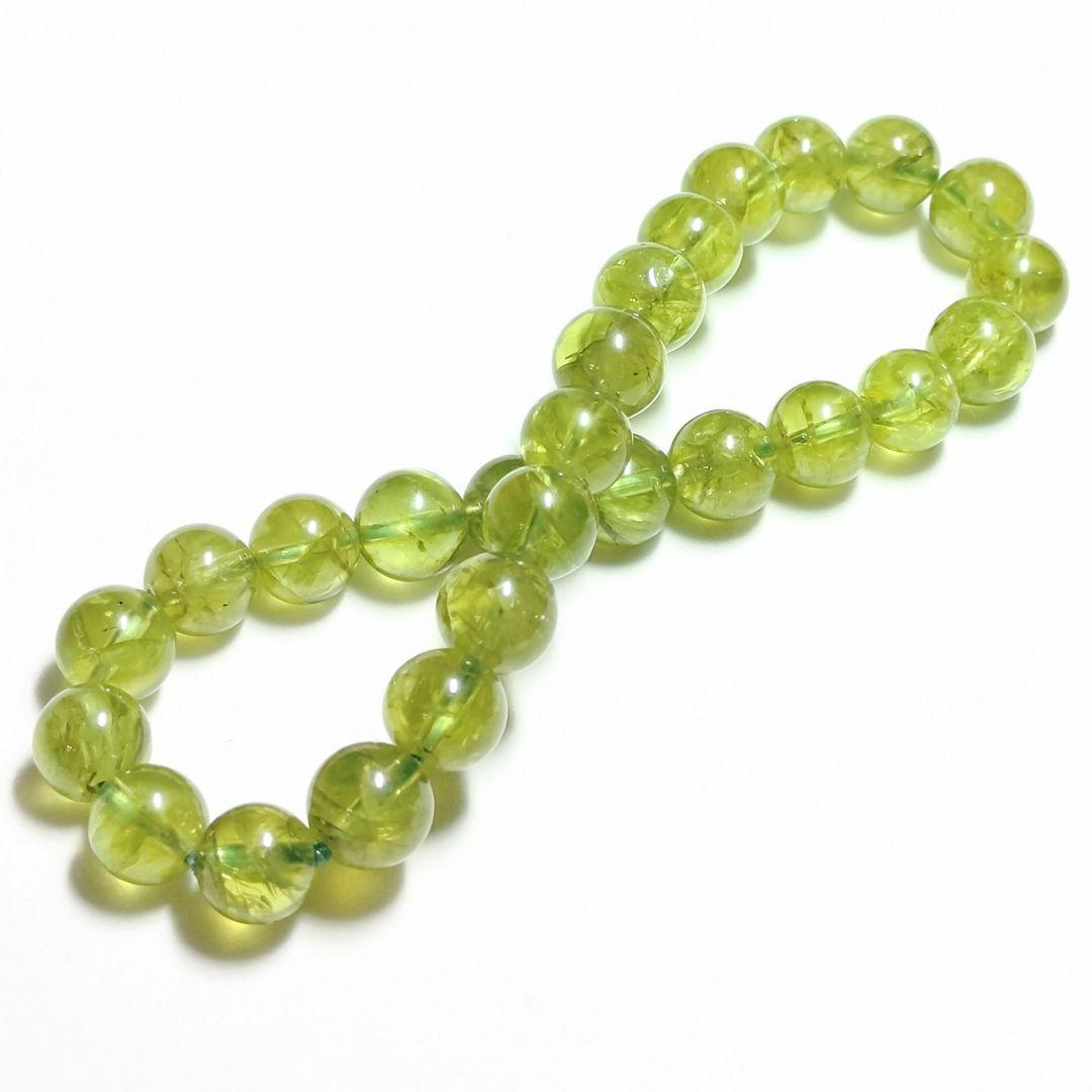 ★(dima おまとめ歓迎！)クリアペリドット 7.5ミリ珠 ブレスレット