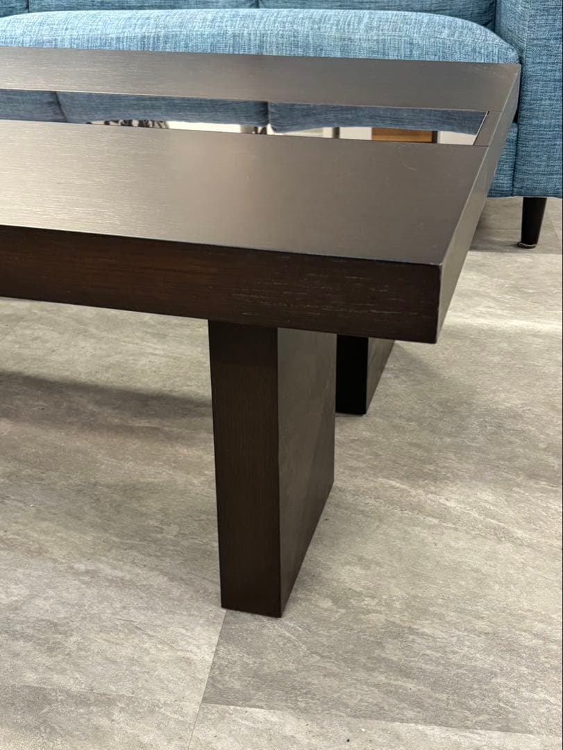 IDC大塚家具 リビングテーブル 中央ガラス センターテーブル ブラウン