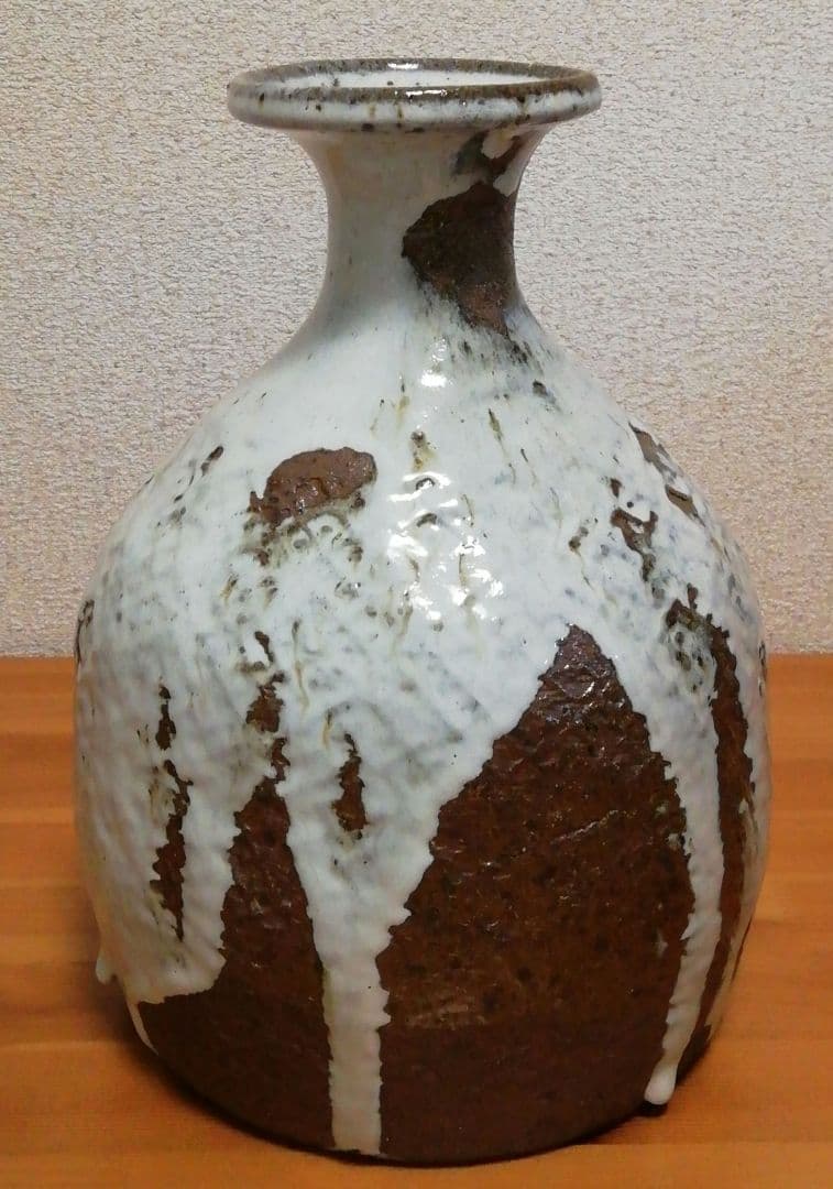 田中佐次郎作　唐津焼　舟徳利　花入　共箱　花瓶