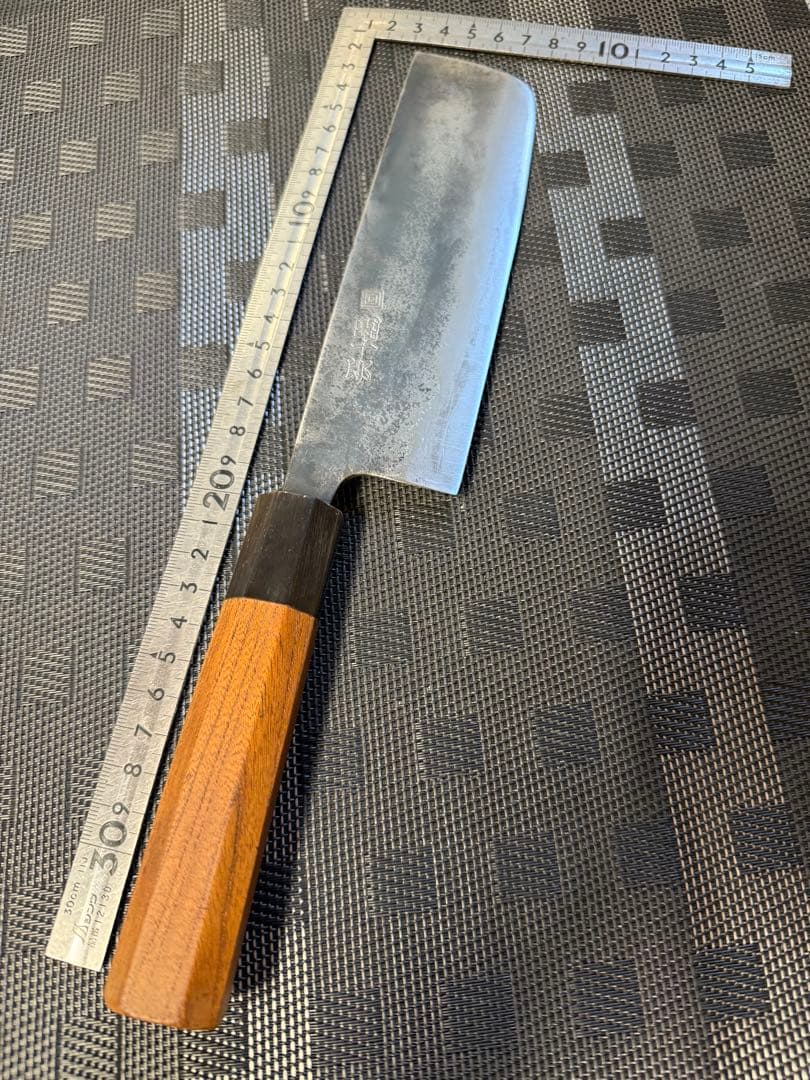 (研ぎ済み)團十郎　菜切包丁　薄刃　刃渡り17cm 和包丁（青紙　木屋）レア