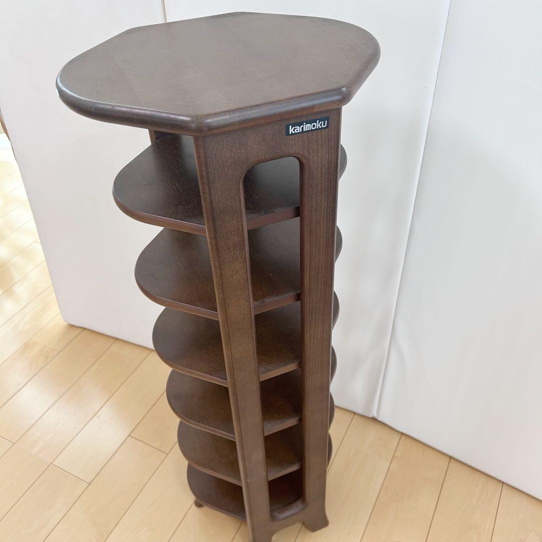 カリモク karimoku スリッパラック 木製 6段 美品 スリット 天然木